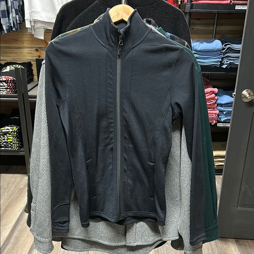 Woolx women’s merino Black Zip-Up Jacket
